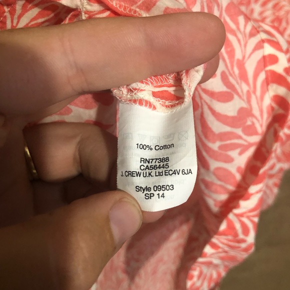 J Crew SZ XXS Tunic Top Pink Blue Short Sleeve - Picture 5 of 6